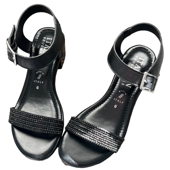 Italian Shoemaker Open Toe Black Sandal Size 6 New - Picture 2 of 7